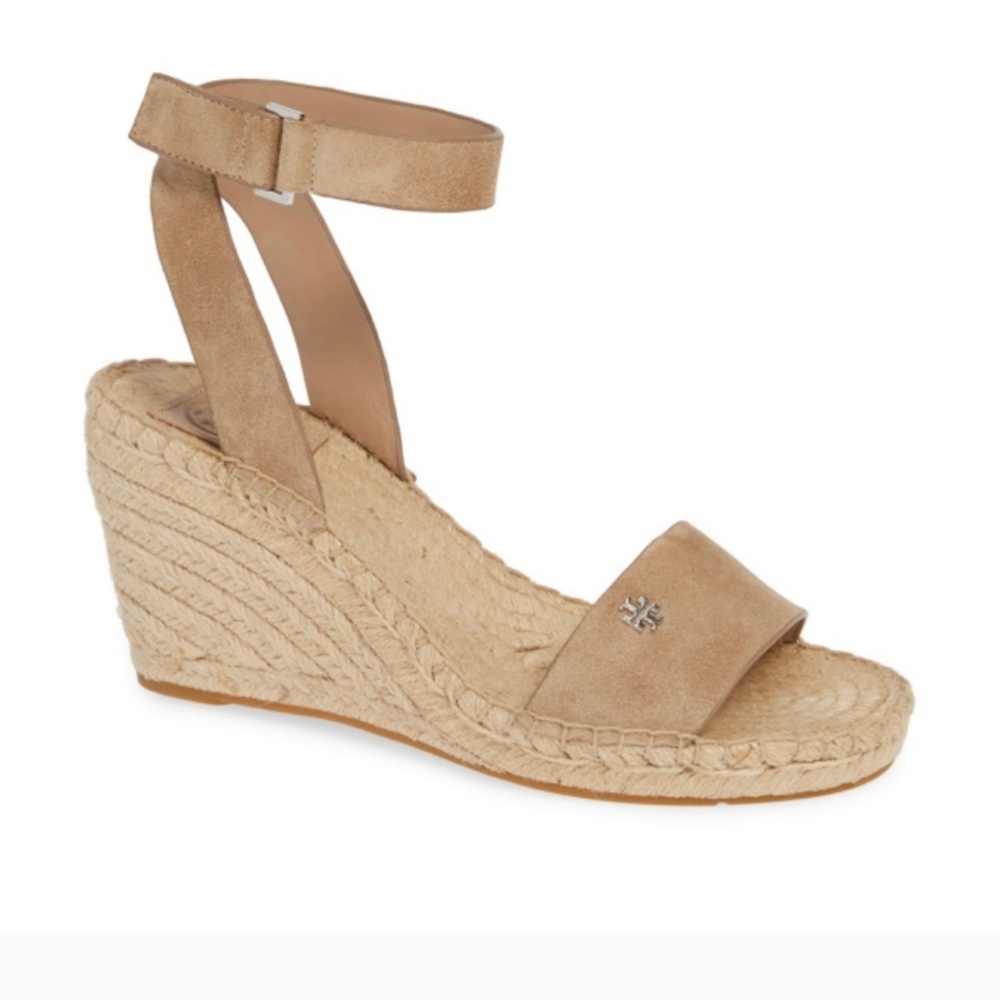 New Tory Burch Suede Wedge Sandal Espadrilles